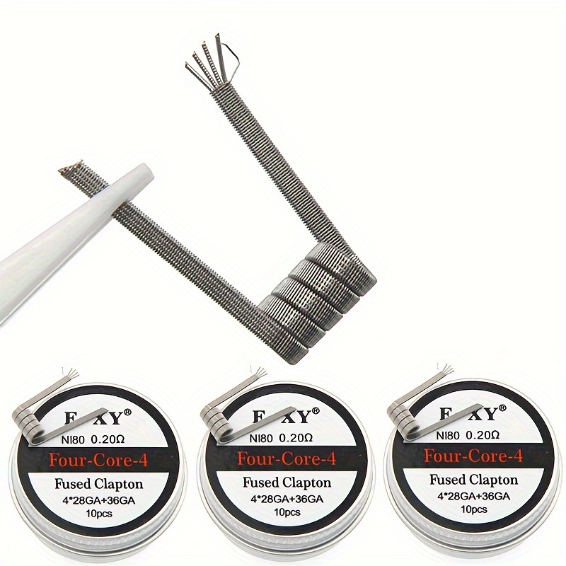 Coil Building Kit - 10 szt./pudełko, Grzałki Clapton z nichromu,